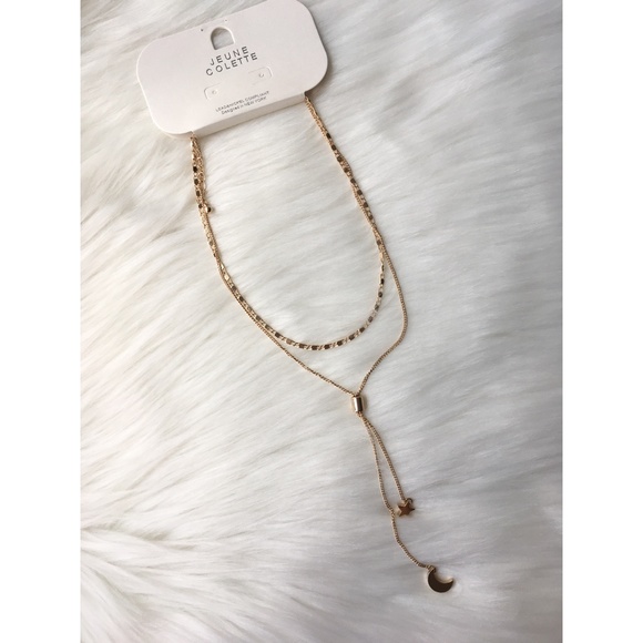 Unique Gold Adjustable Layered Necklace - Picture 4 of 4